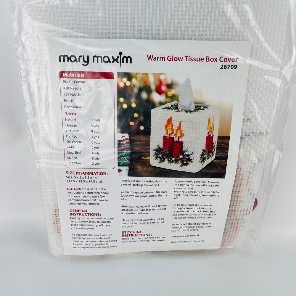 Mary Maxim Warm Glow Tissue Box Cover 26709